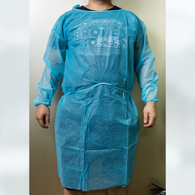 Non-woven protective gown (blue) M